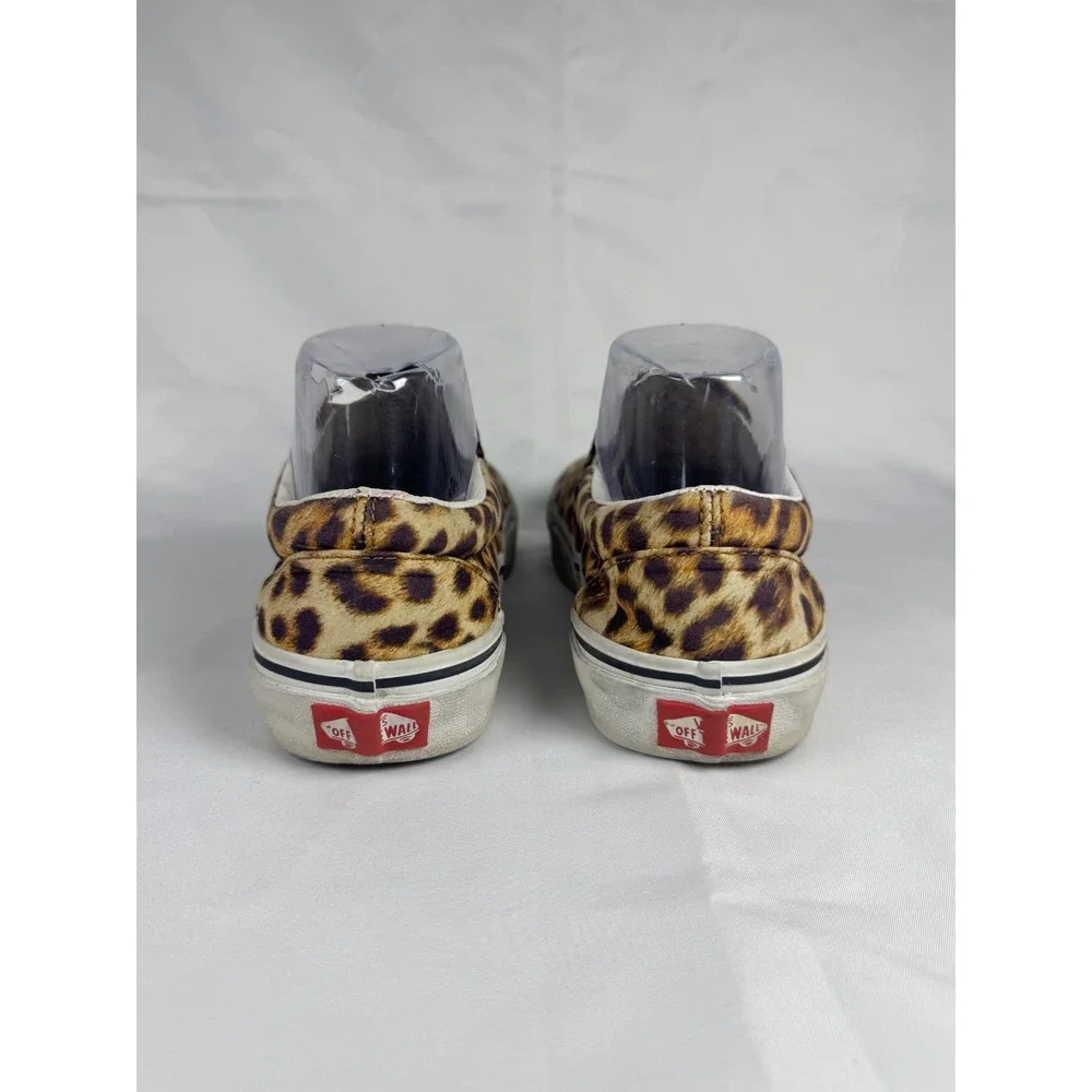 Vans Classic Slip On Unisex W7/M5.5 Sneaker Brown Leopard Athletic Skate Shoes